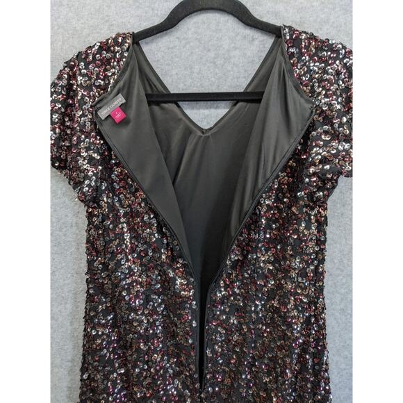 VINCE CAMUTO Womens Sz 4 Pink & Silver Sequin Dress Black Cocktail NWOT - Picture 11 of 15